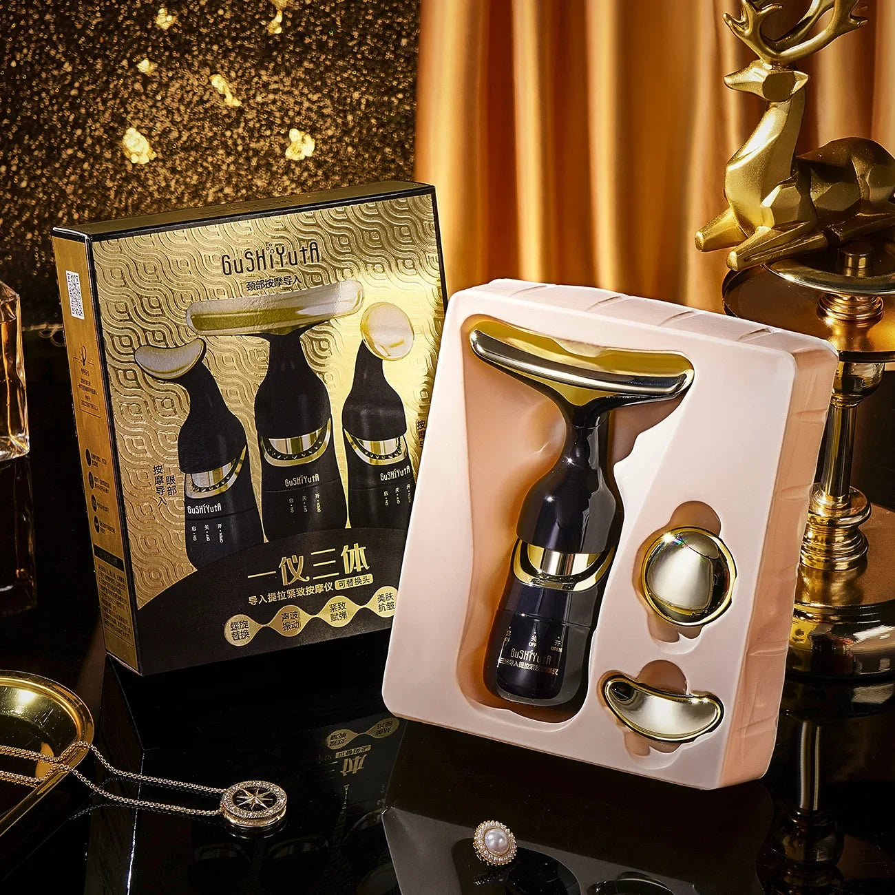 EternaLuna. 3 in 1 facial massager for timeless beauty redefined.